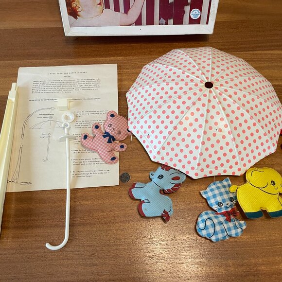 Vintage Dolly Toy Animal Shower Baby Nursery Crib Mobile #600 Non-Musical. - Picture 2 of 10